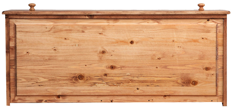 Biscottini Comò Country in legno massello di tiglio finitura naturale L114xPR49xH99 cm. Made in Italy