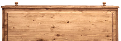 Biscottini Comò Country in legno massello di tiglio finitura naturale L114xPR49xH99 cm. Made in Italy