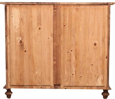 Biscottini Comò Country in legno massello di tiglio finitura naturale L114xPR49xH99 cm. Made in Italy