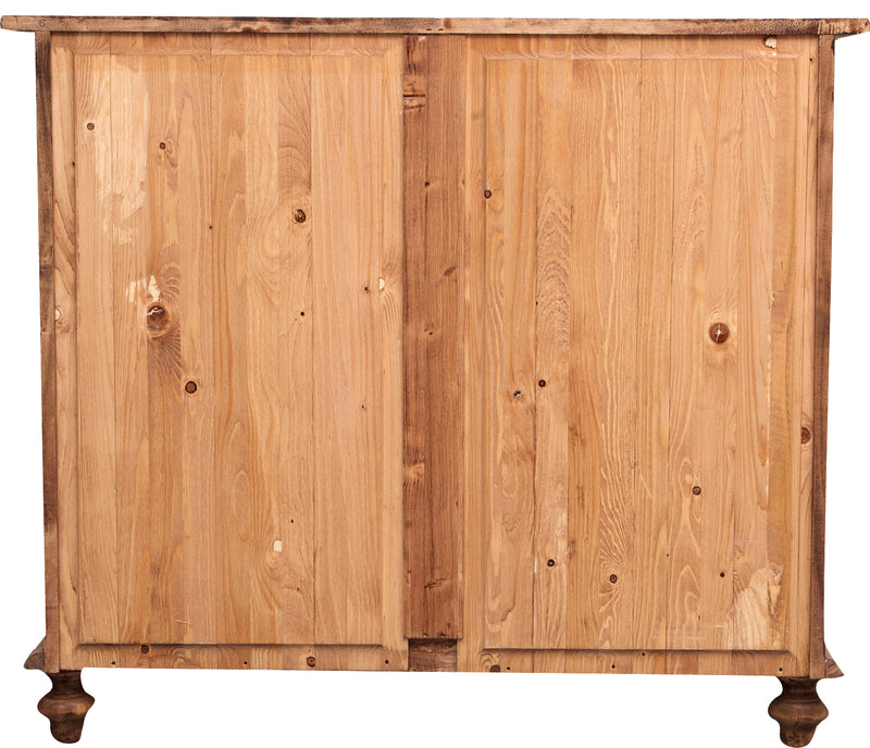 Biscottini Comò Country in legno massello di tiglio finitura naturale L114xPR49xH99 cm. Made in Italy