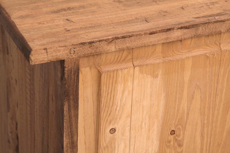 Biscottini Comò Country in legno massello di tiglio finitura naturale L114xPR49xH99 cm. Made in Italy