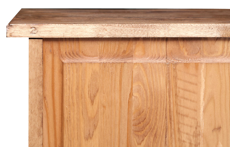 Biscottini Comodino Country in legno massello di tiglio finitura naturale L50xPR35xH70 cm. Made in Italy