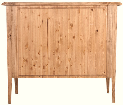 Biscottini Comò Country in legno massello di tiglio finitura naturale L100xPR48xH85 cm. Made in Italy