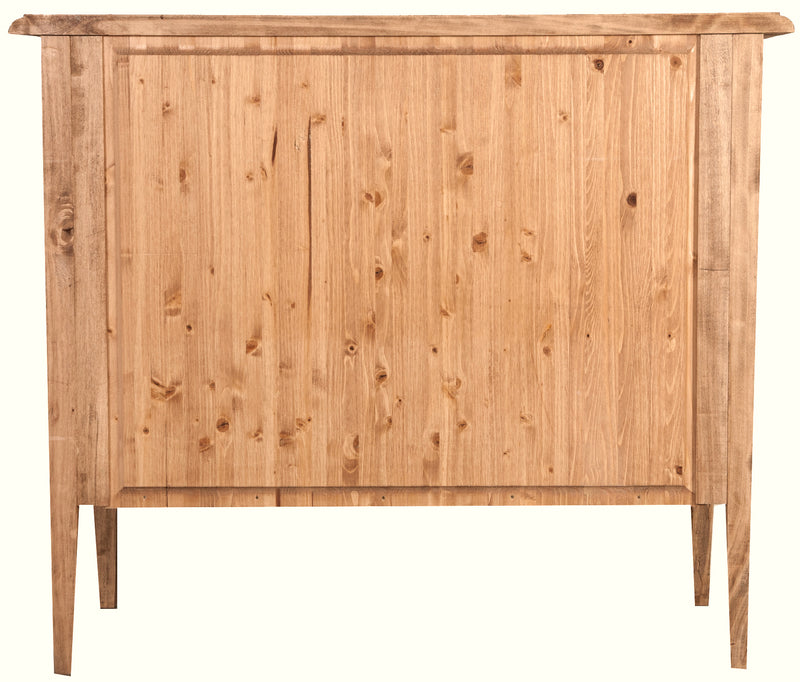 Biscottini Comò Country in legno massello di tiglio finitura naturale L100xPR48xH85 cm. Made in Italy