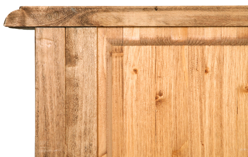 Biscottini Comò Country in legno massello di tiglio finitura naturale L100xPR48xH85 cm. Made in Italy