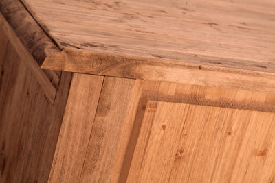 Biscottini Comò Country in legno massello di tiglio finitura naturale L100xPR48xH85 cm. Made in Italy