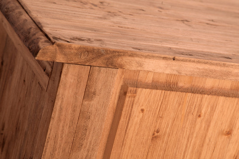 Biscottini Comò Country in legno massello di tiglio finitura naturale L100xPR48xH85 cm. Made in Italy