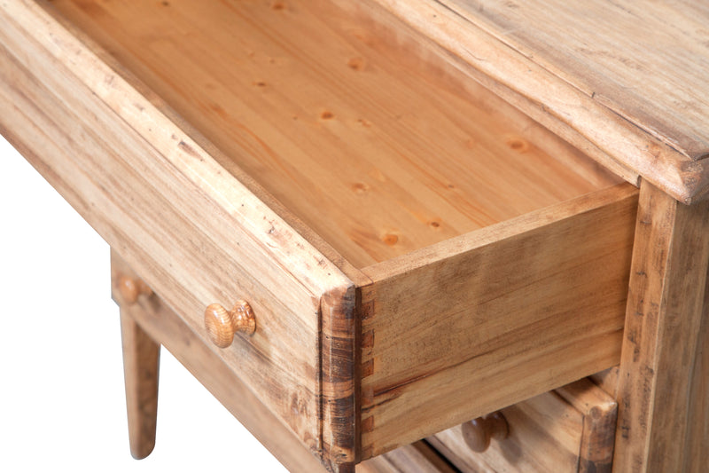 Biscottini Comò Country in legno massello di tiglio finitura naturale L100xPR48xH85 cm. Made in Italy