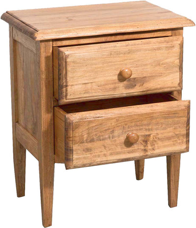 Biscottini Comodino Country in legno massello di tiglio finitura naturale L55xPR35xH65 cm. Made in Italy