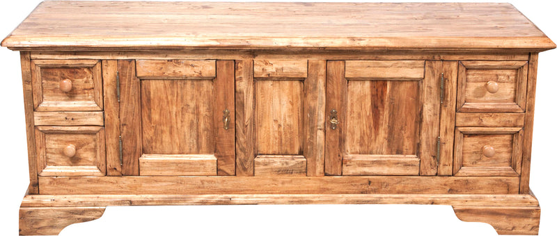 Biscottini Mobile porta tv Country in legno massello di tiglio finitura naturale Made in Italy