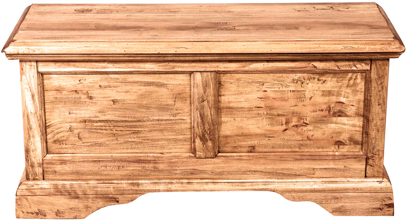 Biscottini Cassapanca Country in legno massello di tiglio finitura naturale L100xPR38xH48 cm. Made in Italy