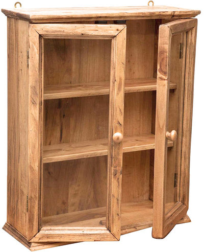 Biscottini Vetrinetta Country da appendere in legno massello di tiglio finitura naturale. Made in Italy