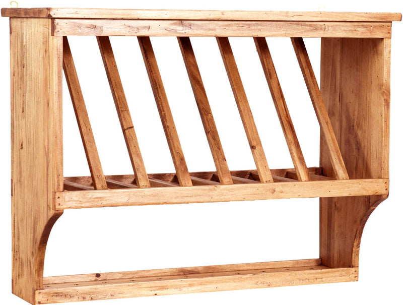 Biscottini Piattaia Country in legno massello di tiglio finitura naturale L80xPR28xH60 cm. Made in Italy