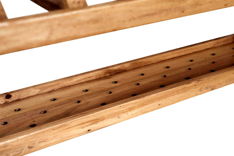 Biscottini Piattaia Country in legno massello di tiglio finitura naturale L80xPR28xH60 cm. Made in Italy