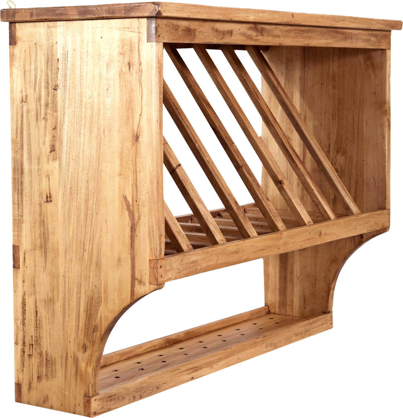 Biscottini Piattaia Country in legno massello di tiglio finitura naturale L80xPR28xH60 cm. Made in Italy