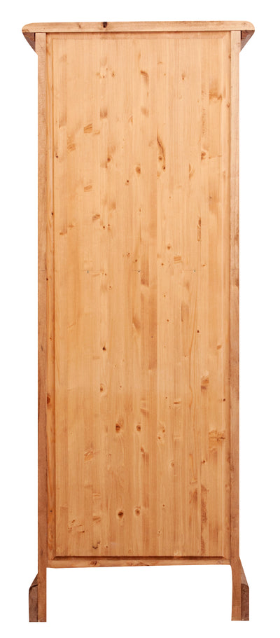 Biscottini Vetrina Country in legno massello di tiglio finitura naturale L55xPR43xH150 cm. Made in Italy