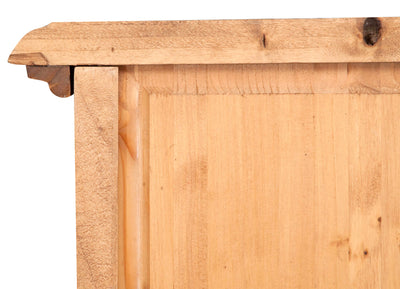 Biscottini Vetrina Country in legno massello di tiglio finitura naturale L55xPR43xH150 cm. Made in Italy