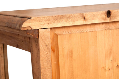 Biscottini Vetrina Country in legno massello di tiglio finitura naturale L55xPR43xH150 cm. Made in Italy