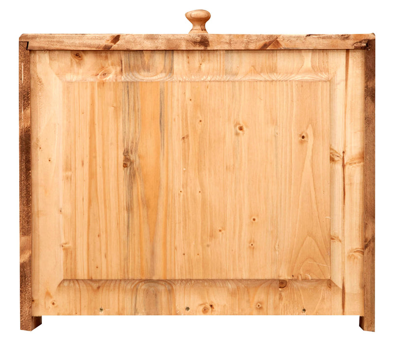 Biscottini Vetrina Country in legno massello di tiglio finitura naturale L55xPR43xH150 cm. Made in Italy