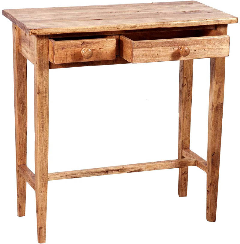Biscottini Tavolino consolle Country in legno massello di tiglio finitura naturale L73xPR36xH75 cm. Made in Italy
