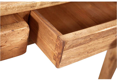 Biscottini Tavolino consolle Country in legno massello di tiglio finitura naturale L73xPR36xH75 cm. Made in Italy
