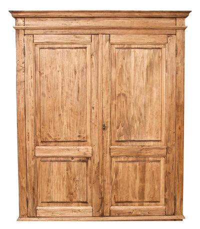 Biscottini Armadio Country in legno massello di tiglio finitura naturale L120xPR59xH197 cm. Made in Italy