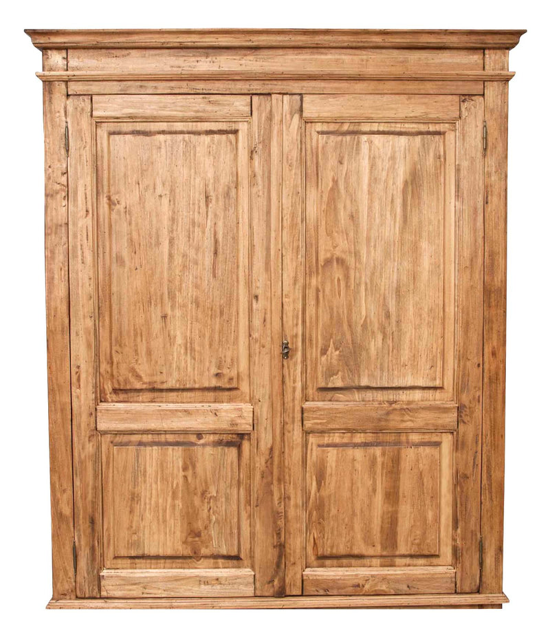 Biscottini Armadio Country in legno massello di tiglio finitura naturale L120xPR59xH197 cm. Made in Italy