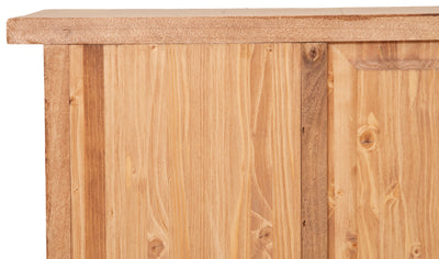 Biscottini Mobile porta Tv Country in legno massello di tiglio finitura naturale L129xPR40xH60 cm. Made in Italy