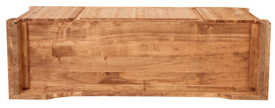 Biscottini Mobile porta Tv Country in legno massello di tiglio finitura naturale L129xPR40xH60 cm. Made in Italy