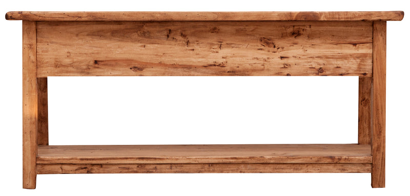 Biscottini Mobile porta tv Country in legno massello di tiglio finitura naturale L110xPR40xH50 cm. Made in Italy