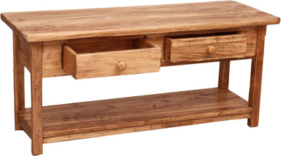 Biscottini Mobile porta tv Country in legno massello di tiglio finitura naturale L110xPR40xH50 cm. Made in Italy