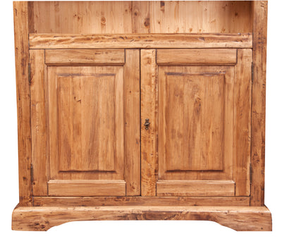 Biscottini Libreria in legno massello di tiglio finitura naturale L108xPR38xH211 cm. Made in Italy