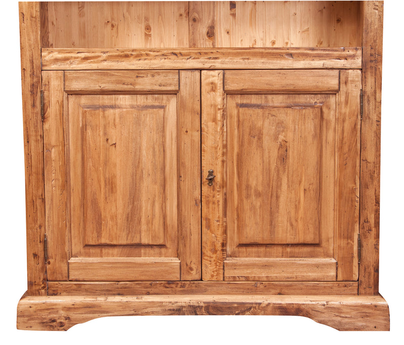 Biscottini Libreria in legno massello di tiglio finitura naturale L108xPR38xH211 cm. Made in Italy