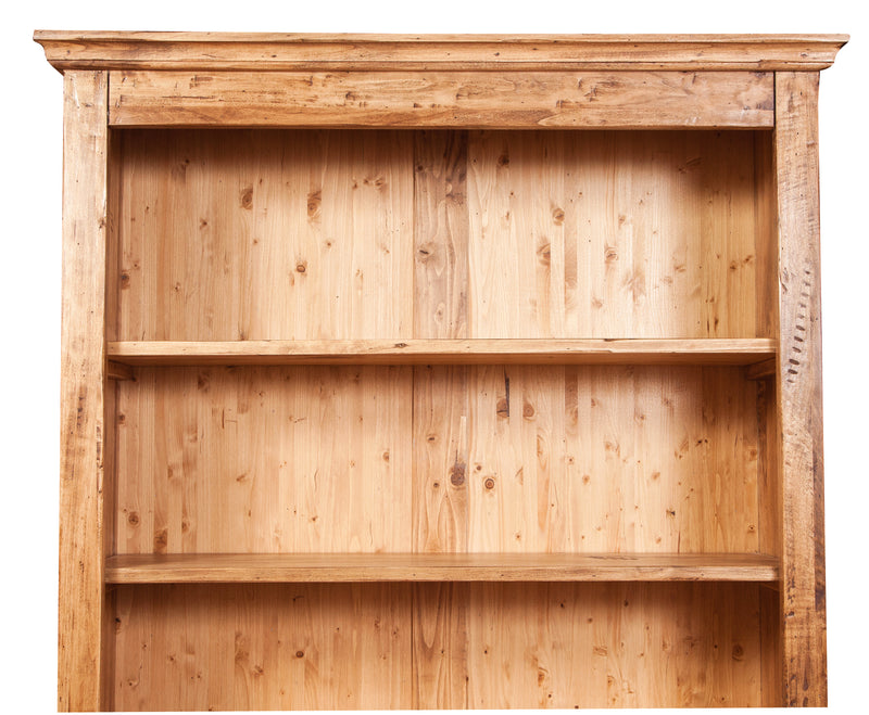 Biscottini Libreria in legno massello di tiglio finitura naturale L108xPR38xH211 cm. Made in Italy