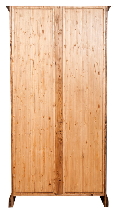 Biscottini Libreria in legno massello di tiglio finitura naturale L108xPR38xH211 cm. Made in Italy