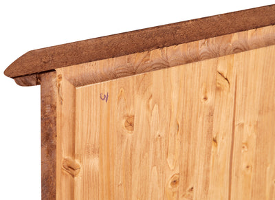 Biscottini Credenza Country in legno massello di tiglio finitura naturale L180xPR58xH105 cm. Made in Italy