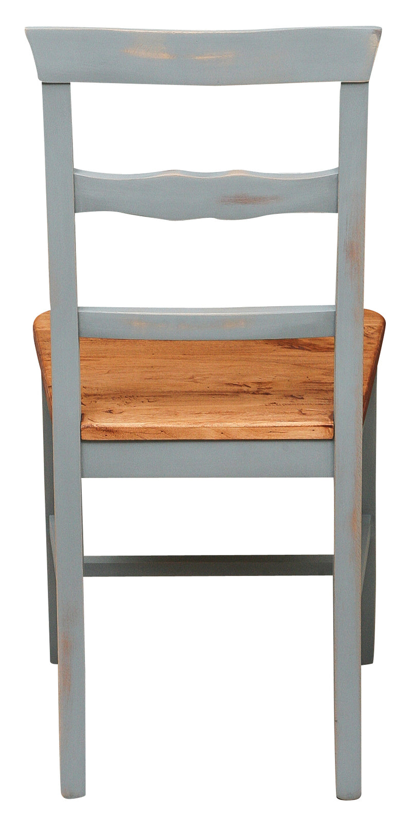 Biscottini Sedia Country con struttura in faggio grigia anticata e seduta in massello di tiglio naturale Made in Italy