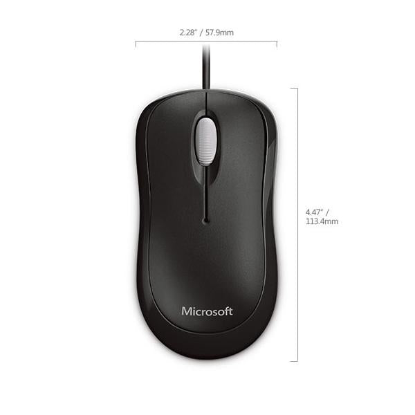 Microsoft Basic Optical mouse Ufficio Ambidestro USB tipo A Ottico 800 DPI (Basic Optical Mouse USB Black - Basic Optical Mouse, - Ambidextrous, Optical, USB, 800 DPI, Black - Warranty: 12M)