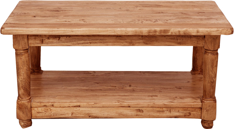 Biscottini Tavolo da fumo Country in legno massello di tiglio finitura naturale L90xPR50xH45 cm. Made in Italy