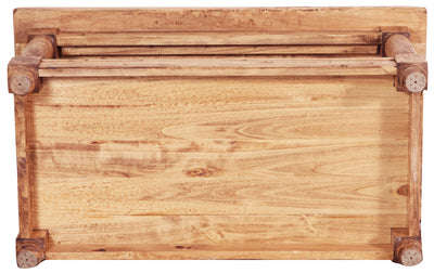 Biscottini Tavolo da fumo Country in legno massello di tiglio finitura naturale L90xPR50xH45 cm. Made in Italy