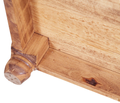 Biscottini Tavolo da fumo Country in legno massello di tiglio finitura naturale L90xPR50xH45 cm. Made in Italy