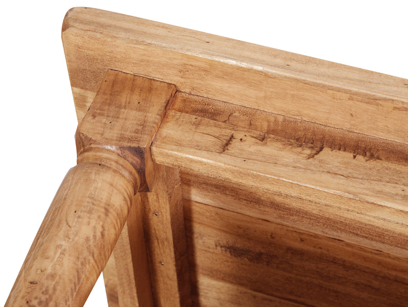 Biscottini Tavolo da fumo Country in legno massello di tiglio finitura naturale L90xPR50xH45 cm. Made in Italy