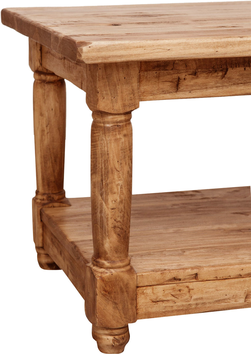 Biscottini Tavolo da fumo Country in legno massello di tiglio finitura naturale L90xPR50xH45 cm. Made in Italy