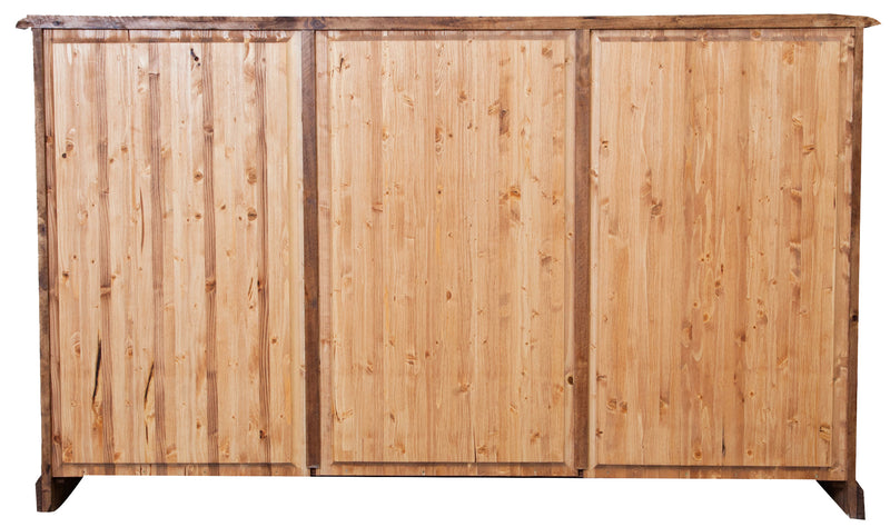 Biscottini Cassettiera Country in legno massello di tiglio finitura naturale L170xPR40xH100 cm. Made in Italy