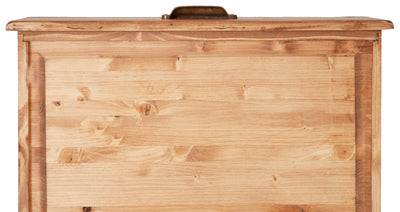 Biscottini Cassettiera Country in legno massello di tiglio finitura naturale L170xPR40xH100 cm. Made in Italy