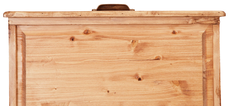 Biscottini Cassettiera Country in legno massello di tiglio finitura naturale L116xPR41xH100 cm. Made in Italy