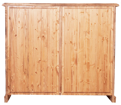 Biscottini Cassettiera Country in legno massello di tiglio finitura naturale L116xPR41xH100 cm. Made in Italy