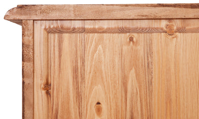 Biscottini Cassettiera Country in legno massello di tiglio finitura naturale L116xPR41xH100 cm. Made in Italy
