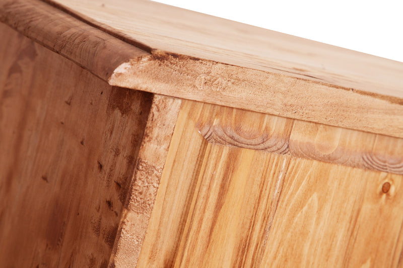 Biscottini Cassettiera Country in legno massello di tiglio finitura naturale L116xPR41xH100 cm. Made in Italy