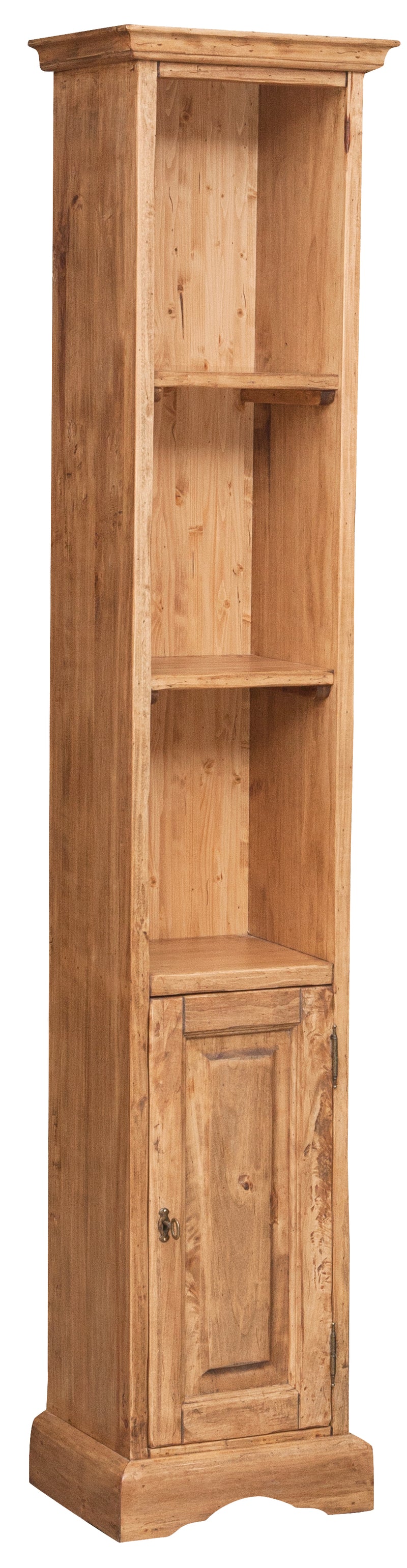 Biscottini Piccola libreria in legno massello di tiglio finitura naturale L40xPR30xH196 cm. Made in Italy